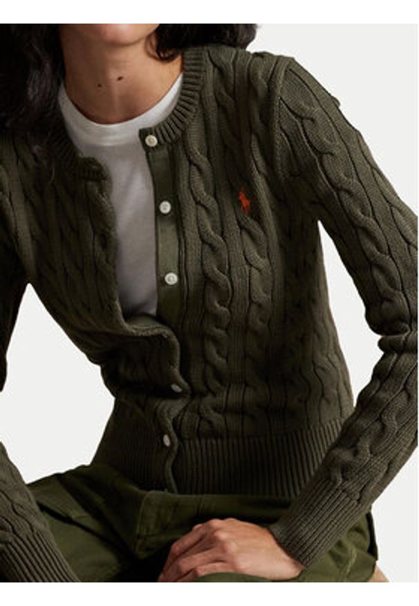 Polo Ralph Lauren Kardigan 211971868500 Zielony Regular Fit. Typ kołnierza: polo. Kolor: zielony. Materiał: bawełna