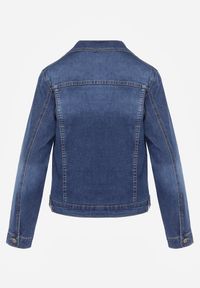 Renee - Granatowa Klasyczna Kurtka Jeansowa z Guzikami Ivonelle. Okazja: na randkę. Kolor: niebieski. Materiał: jeans. Styl: klasyczny #4