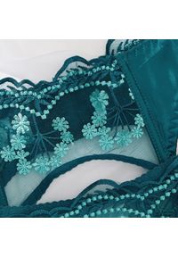 Intica - Komplet bielizny haftowanej z koronką regulowany Elfgund. Kolor: czerwony. Materiał: koronka. Wzór: haft, koronka #6