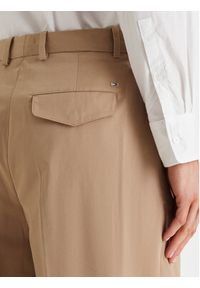 TOMMY HILFIGER - Tommy Hilfiger Spodnie materiałowe WW0WW49471 Beżowy Wide Leg. Kolor: beżowy. Materiał: bawełna #4