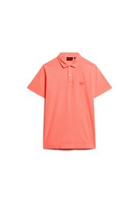 Koszulka polo z dżerseju Superdry Essential Logo. Typ kołnierza: polo. Kolor: różowy. Materiał: jersey. Styl: elegancki #1