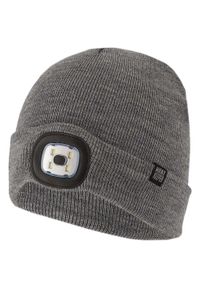 HEAT KEEPER - Czapka termiczna + latarka LED męska Jeden rozmiar. Kolor: szary. Materiał: poliakryl. Sezon: zima. Styl: sportowy #1