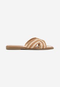 Born2be - Brązowe Klapki z Ornametnym Wzorem Meluira. Okazja: na co dzień, na imprezę. Kolor: brązowy. Sezon: lato. Styl: boho, elegancki, casual #3