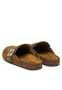 Tory Burch Klapki Mellow Mule 175424 Zielony. Kolor: zielony. Materiał: skóra, zamsz
