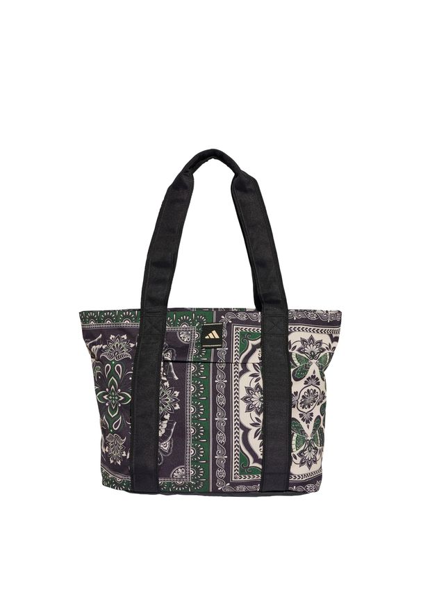 Adidas - Torba adidas Farm Tote. Kolor: czarny, beżowy, wielokolorowy. Wzór: kolorowy. Sport: fitness