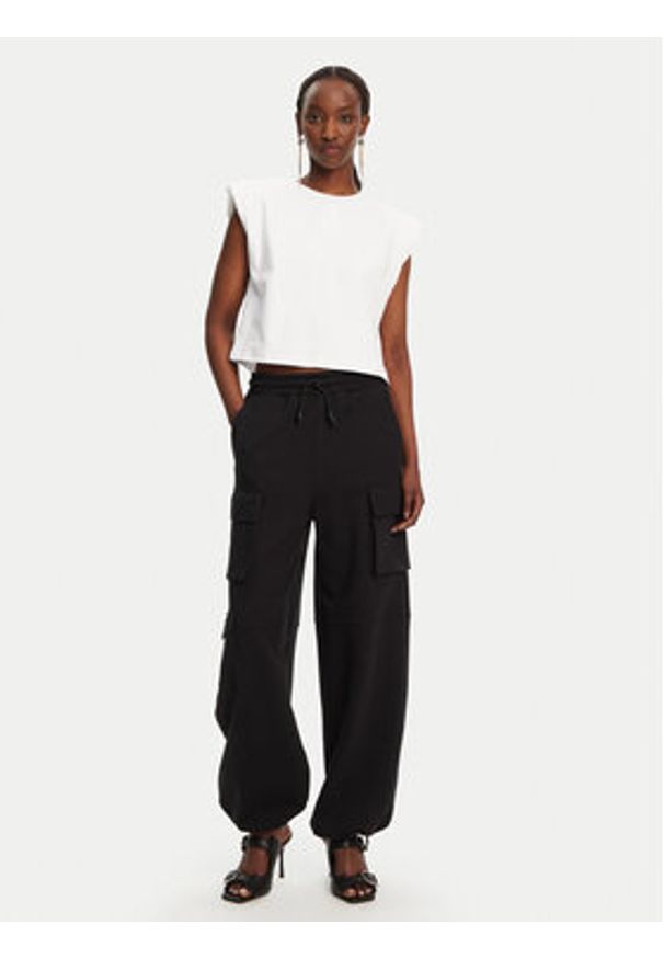 Patrizia Pepe Spodnie dresowe 8P0617/J219-K103 Czarny Relaxed Fit. Kolor: czarny. Materiał: syntetyk