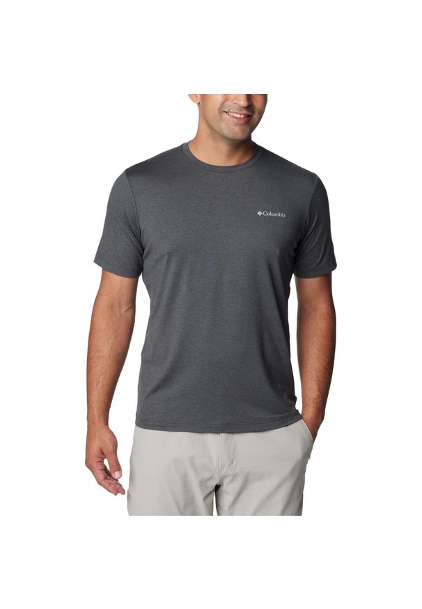 columbia - Koszulka sportowa męska Columbia Tech Trail Crew Neck II z krótkim rękawem. Kolor: szary. Materiał: poliester, elastan. Długość rękawa: krótki rękaw. Długość: krótkie. Sport: turystyka piesza