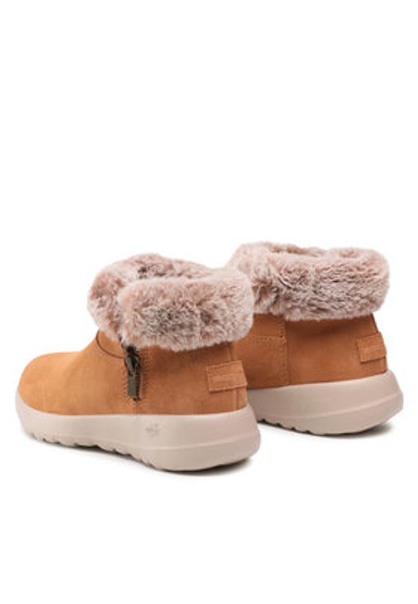 skechers - Skechers Botki Go Joy 144003/CSNT Brązowy. Kolor: brązowy. Materiał: zamsz, skóra