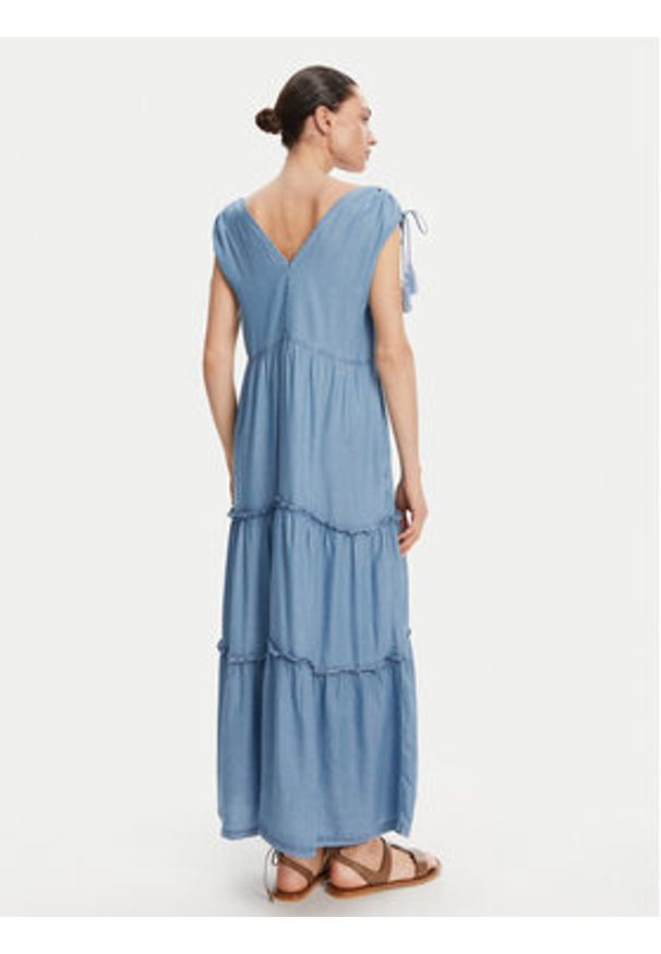 Pepe Jeans Sukienka codzienna Effie PL953664 Niebieski Loose Fit. Okazja: na co dzień. Kolor: niebieski. Materiał: lyocell. Typ sukienki: proste. Styl: casual