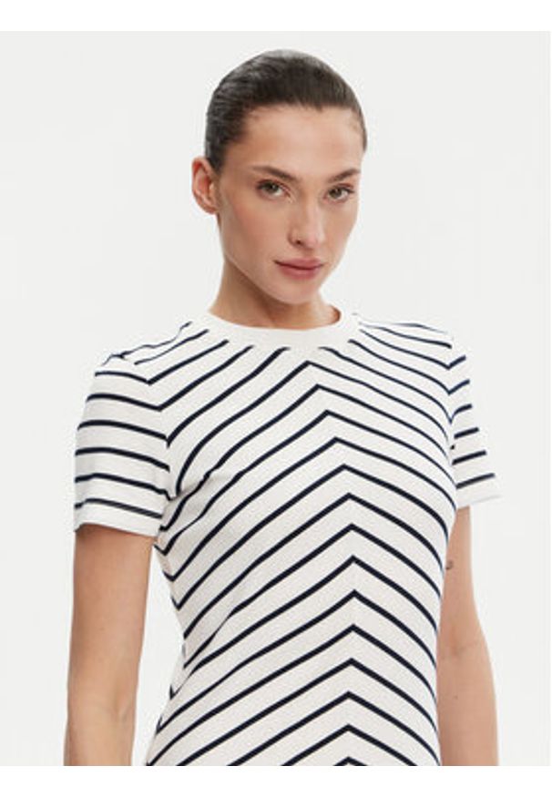 TOMMY HILFIGER - Tommy Hilfiger Sukienka codzienna WW0WW44547 Biały Regular Fit. Okazja: na co dzień. Kolor: biały. Materiał: bawełna. Typ sukienki: proste. Styl: casual
