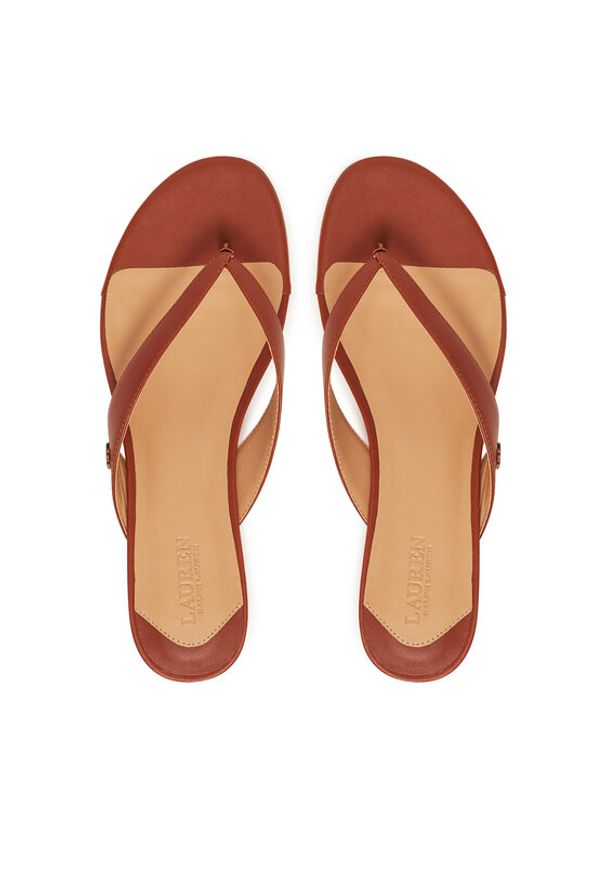 Lauren Ralph Lauren - LAUREN RALPH LAUREN Japonki Francesca 802966841002 Brązowy. Kolor: brązowy. Materiał: skóra