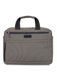Wittchen - Męska torba na laptopa 13” z boczną kieszenią mała beżowo-czarna. Kolor: czarny, beżowy, wielokolorowy. Materiał: poliester. Styl: casual, biznesowy #1