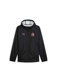 Puma - Kurtka z dresu OM 2024/25. Typ kołnierza: kaptur. Kolor: czarny. Materiał: dresówka. Sport: piłka nożna