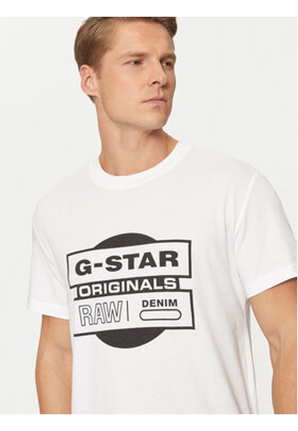 G-Star RAW - G-Star Raw T-Shirt Originals D25443-8415 Biały Regular Fit. Kolor: biały. Materiał: bawełna