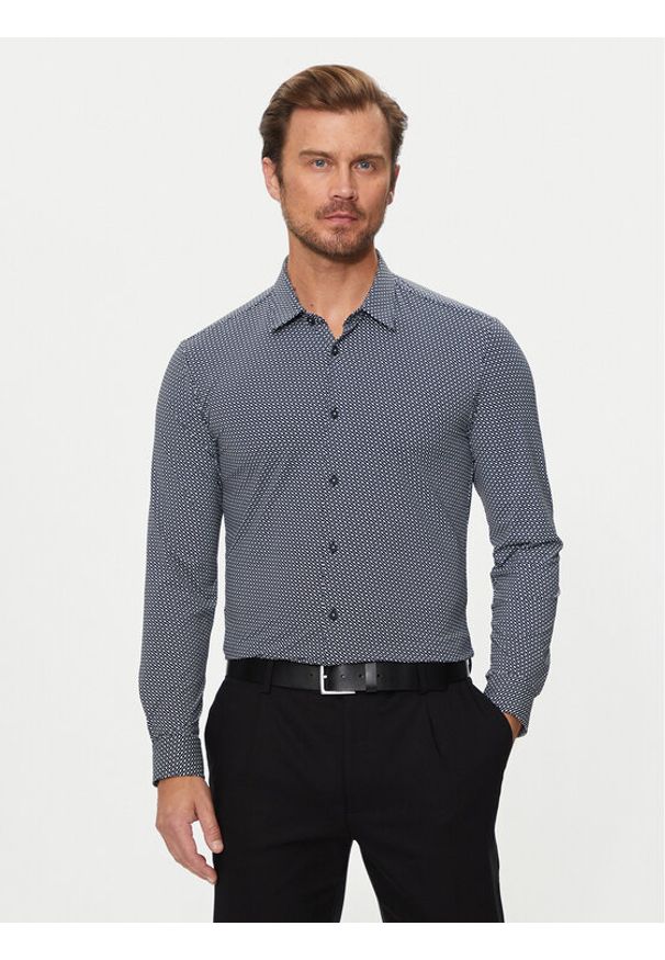 BOSS - Boss Koszula Roan 50522091 Czarny Slim Fit. Kolor: czarny. Materiał: syntetyk