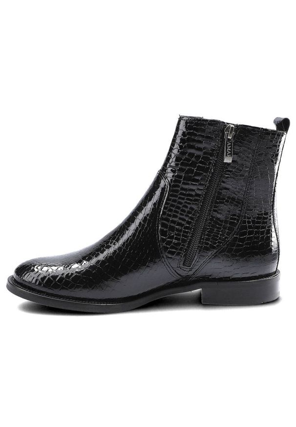 Czarne Botki Damskie Dwunasty Shoes Jesienne Buty. Okazja: na co dzień. Kolor: czarny. Materiał: skóra, lakier. Sezon: jesień. Styl: casual