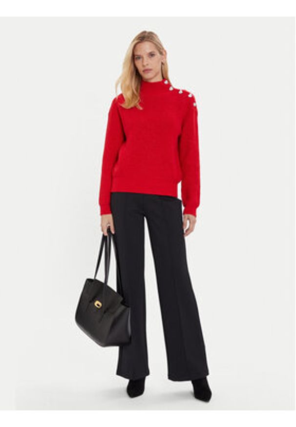 Morgan Golf 232-MSTORI Czerwony Regular Fit. Typ kołnierza: golf. Kolor: czerwony. Materiał: syntetyk