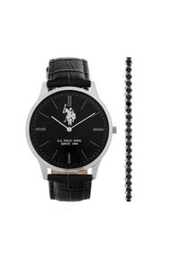 U.S. Polo Assn. Zestaw zegarek i bransoletka Jeremy USP6391TW Czarny. Kolor: czarny