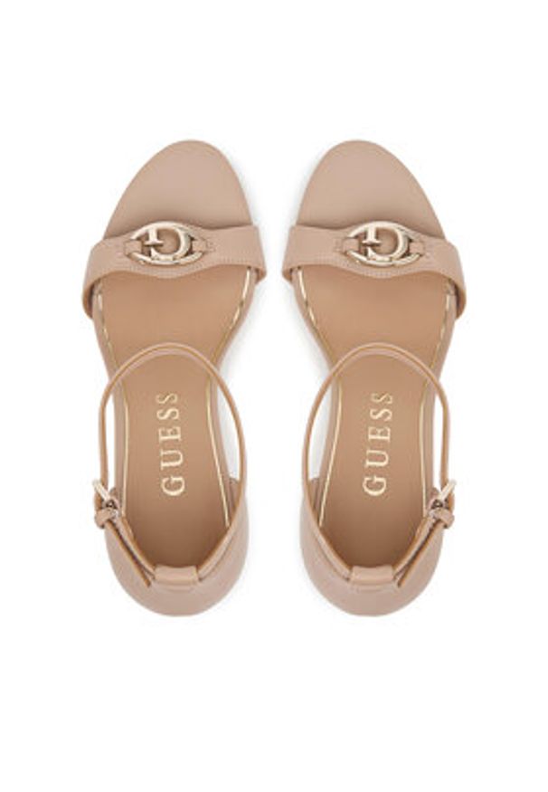 Guess Sandały FLTKAB LEA03 Beżowy. Kolor: beżowy. Materiał: skóra