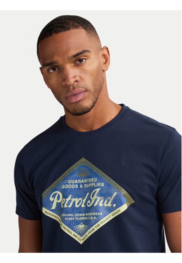 Petrol Industries T-Shirt M-1050-TSR634 Granatowy Regular Fit. Kolor: niebieski. Materiał: bawełna