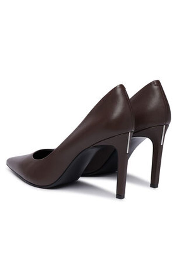Calvin Klein Szpilki Ess Stiletto 90 HW0HW02608 Brązowy. Kolor: brązowy. Materiał: skóra. Obcas: na szpilce
