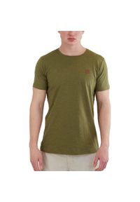 FUNDANGO - T-shirt męski Fundango Jaggy Strukturyzowany krótki rękaw. Kolor: zielony. Długość rękawa: krótki rękaw. Długość: krótkie