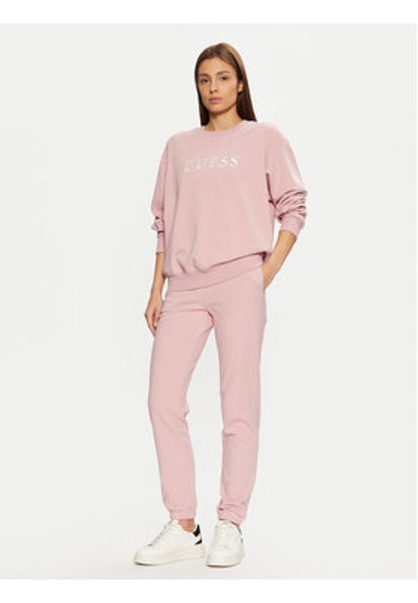 Guess Bluza O5RQ03 KCO31 Różowy Regular Fit. Kolor: różowy. Materiał: bawełna