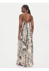 Maaji Sukienka letnia Sepia Fiori Lily PT1930CLD001 Beżowy Relaxed Fit. Kolor: beżowy. Materiał: len. Sezon: lato