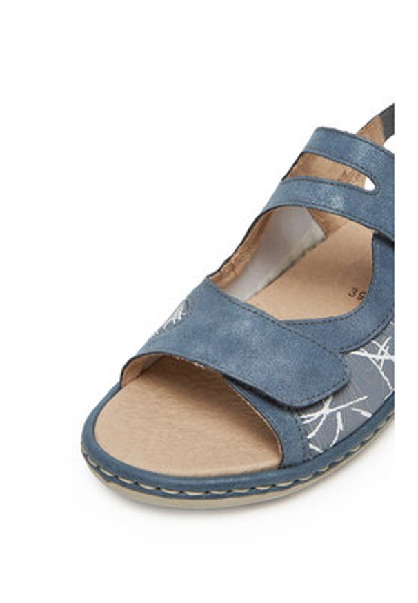 Remonte Sandały D7647-16 Niebieski. Kolor: niebieski. Materiał: nubuk, skóra