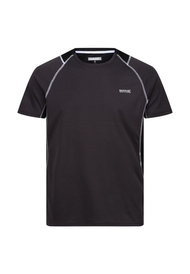 Regatta - T-shirt Męski Virda IV. Kolor: czarny, szary, wielokolorowy, fioletowy. Sport: turystyka piesza