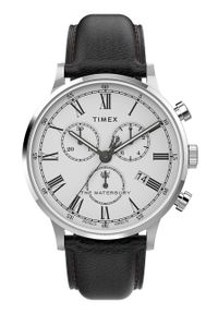 Timex zegarek TW2U88100 Waterbury Classic męski kolor czarny. Kolor: czarny. Materiał: skóra, materiał