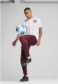 Puma - Męska koszulka przedmeczowa Manchester City PUMA White Dark Jasper Red. Kolor: biały, czerwony, wielokolorowy. Wzór: nadruk