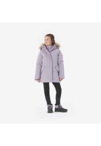 quechua - Parka turystyczna zimowa dla dzieci Quechua NH900. Typ kołnierza: kołnierzyk stójkowy. Kolor: fioletowy. Materiał: futro. Sezon: zima. Styl: sportowy, elegancki