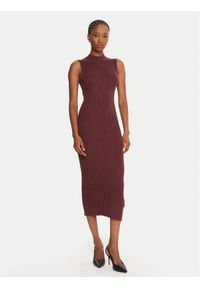 Guess Sukienka dzianinowa W5BK23 Z3OW2 Brązowy Slim Fit. Kolor: brązowy. Materiał: syntetyk #1