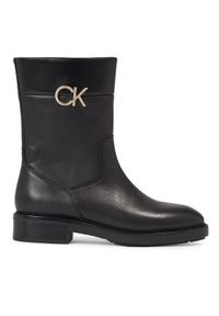 Calvin Klein Botki Rubber Sole Ankle Boot W/Hw HW0HW01703 Czarny. Kolor: czarny. Materiał: skóra