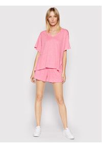 Seafolly T-Shirt Beachedit 54662-TO Różowy Regular Fit. Kolor: różowy. Materiał: len