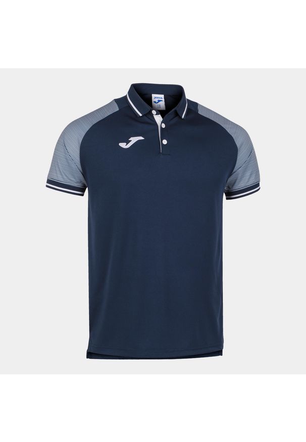 Koszulka polo do tenisa męska Joma Essential II. Typ kołnierza: polo. Kolor: niebieski, biały, wielokolorowy. Sport: tenis