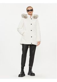 TOMMY HILFIGER - Tommy Hilfiger Parka WW0WW39864 Écru Regular Fit. Materiał: syntetyk