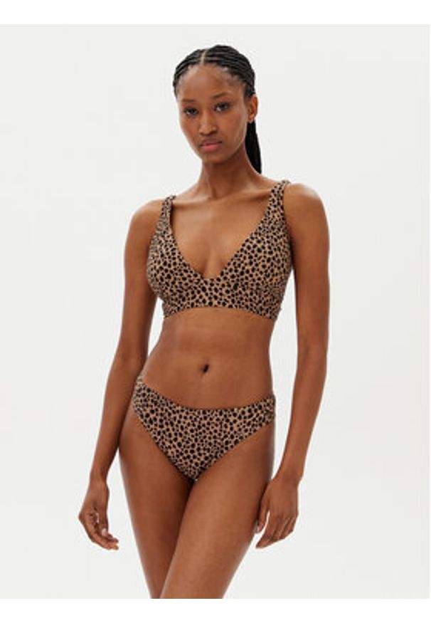 MICHAEL Michael Kors Góra od bikini MM54113 Beżowy. Kolor: beżowy. Materiał: syntetyk