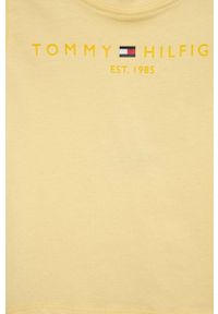TOMMY HILFIGER - Tommy Hilfiger top bawełniany dziecięcy kolor żółty. Okazja: na co dzień. Kolor: żółty. Materiał: bawełna. Długość rękawa: na ramiączkach. Wzór: nadruk. Styl: casual #3
