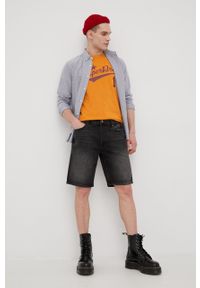 Superdry szorty jeansowe męskie kolor czarny. Kolor: czarny. Materiał: jeans
