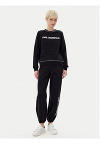 Karl Lagerfeld - KARL LAGERFELD Bluza A2W20066 Czarny Regular Fit. Typ kołnierza: dekolt w karo. Kolor: czarny. Materiał: bawełna #5