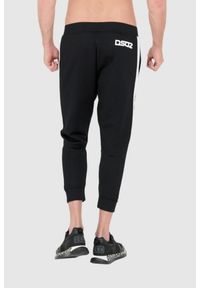 DSQUARED2 Czarne męskie dresy z białymi lampasami, Rozmiar S. Kolor: czarny. Materiał: bawełna, dresówka #5