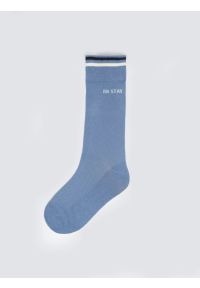 Big-Star - Skarpety męskie długie niebieskie Dipran 401. Kolor: niebieski. Materiał: bawełna. Wzór: ze splotem #1