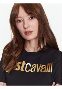 Just Cavalli T-Shirt 74PBHF00 Czarny Regular Fit. Kolor: czarny. Materiał: bawełna