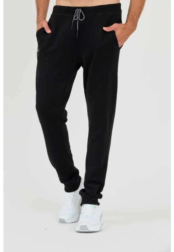 La Martina - LA MARTINA Czarne męskie spodnie dresowe, Rozmiar S. Kolor: czarny. Materiał: dresówka