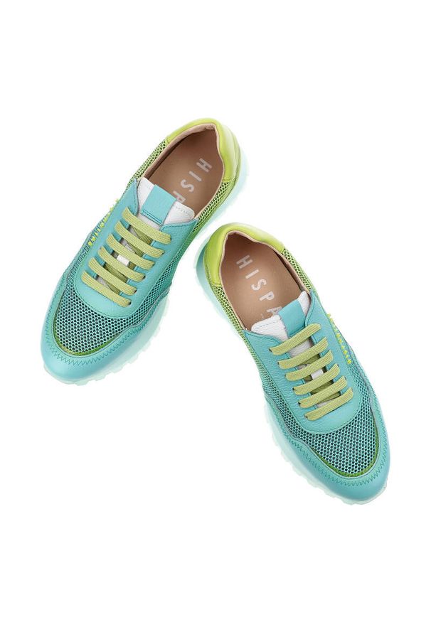 Turkusowe Sneakersy Hispanitas Stylowe Buty Damskie. Kolor: niebieski. Wzór: aplikacja. Sezon: lato. Styl: elegancki