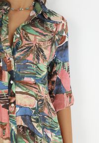 Born2be - Niebiesko-Zielona Sukienka Harmope. Kolor: niebieski. Wzór: aplikacja. Sezon: lato. Typ sukienki: koszulowe. Styl: klasyczny. Długość: maxi #6