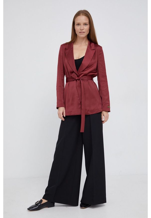 Scotch & Soda - Marynarka. Okazja: na co dzień. Kolor: czerwony. Materiał: tkanina. Wzór: gładki. Styl: casual