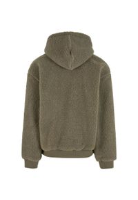 Urban Classics - Bluza Z Kapturem Męska Polar Pluszowy Oversized. Typ kołnierza: kaptur. Kolor: zielony. Materiał: polar